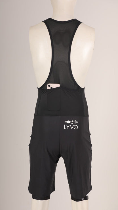 Casual Look Padded Cargo Bib Short Rear view - Lyvo Cycling