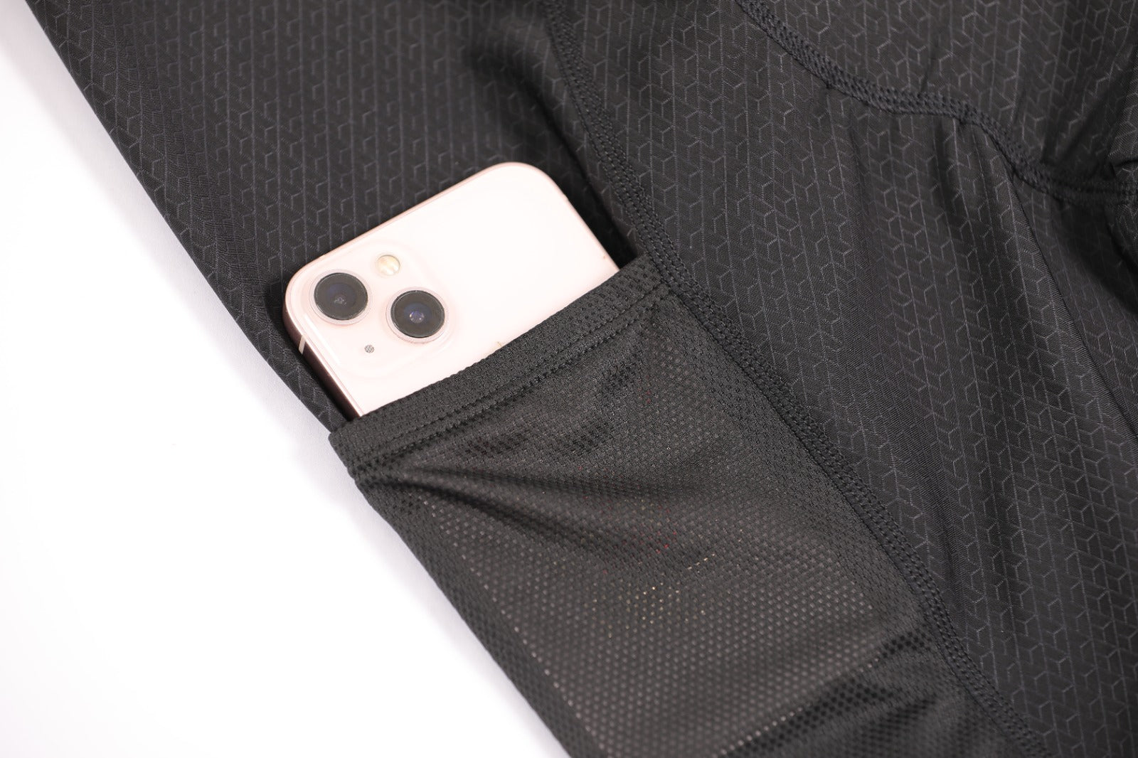 Cargo Bib – Side View Showing Leg Pocket - Lyvo Cycling