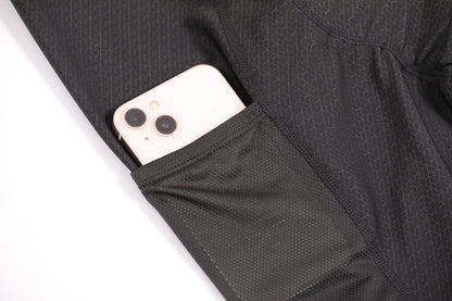 Cargo Bib – Side View Showing Leg Pocket - Lyvo Cycling